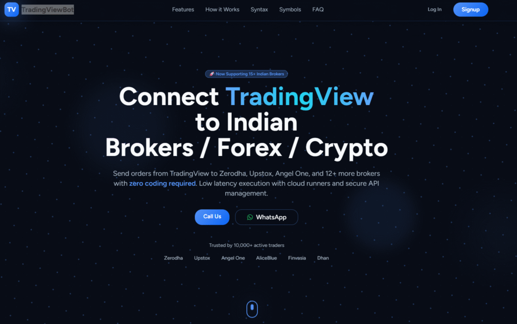 TradingView
to Indian
Brokers / Forex / Crypto
